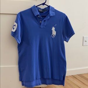 Blue and White Big Pony Polo